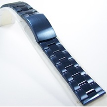 24Mm Lacivert Metal Saat Kordonu Çelik Kolçak 1Kalite Metal Kayış