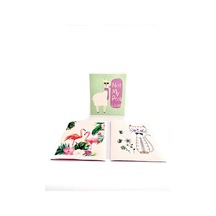 Swedish Dishcloth İsveç Bezi Flamingo-lama-kedi Desenleri 3'lü Paket, Sürdürülebilir, Tekrar Kullanılabilir, Tüm Yüzeylere Uygulanabilir, Makinede Yıkanabilir Belirtilmemiş