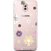 Samsung Uyumlu C8 Candy Floral Tasarımlı Süper Şeffaf Telefon Kılıfı Çok Renkli