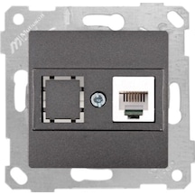 Mutlusan Rita Füme Mek+tuş Telefon Prizi 1xrj12 Cat3 Mut-2200 125 0195