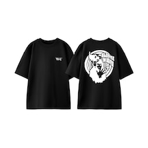 Thewert Electric Wizard Çizim Tasarım Sırt Baskılı Pamuk Siyah Oversize T-shirt