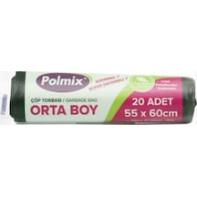 Polmix Standart Orta Boy Çöp Torbası Siyah 55 x 60 CM