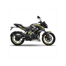 Bajaj N250 Icon Tasarım Motosiklet Sticker Etiket Kaplama Modeli Gri - Neon Yesil Sarı