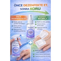 Esnek Nonwoven Yara Örtüsü 9cm 10cm - 10 Adet 50 Ml Antiseptik Sprey Alkol İçermez,