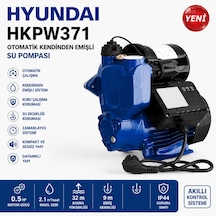 Hyundai Hkpw371 Otomatik Kendinden Emişli Su Pompası 0.5 Hp Hidrofor Bahçe Su Motoru