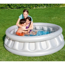 Su Pompalı-Bestway 51080.Mega Gri Metalik Şişme Havuz-152x43cm Çok Renkli