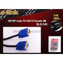 S-Link 3 Metre Vga Uzatma Altın Uçlu  Kablo M/F