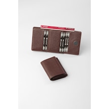 Cengiz Pakel Hakiki Deri Gizli Mıknatıs Detaylı Unisex Cüzdan - 13708 - Bordo 13708-bordo-lacivert