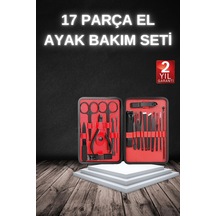 Mey İthalat 17 Parça Manikür Seti Taşınabilir Özel Çantalı El Ve Ayak Bakımı Tırnak Batığı Temizleme