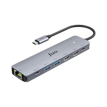 Juo MT03353 Type-c 2 Hdmı Dual Mst 4k 60hz Gigabit Ethetnet Dönüştürücü 100w Usb 3.2 Çoklayıcı Hub
