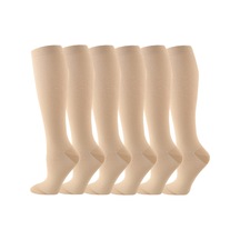 Geeroyoo Xxl Beden Spor Kompresyon Çorapları - Koşu, Bisiklet, Yürüyüş İçin Tıp Bakımı Ve Rehabilitasyon Çorapları 6 Adet Bej