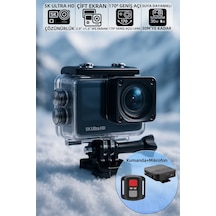 Mioji Action 12 Pro 5k 30fps 24mp Çift Ekran Wifi 170 Aksiyon Kamerası Siyah