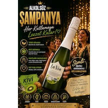 Alkolsüz Şampanya Kivi Aromalı Simli İçecek Alkolsüz Salla Patlat Şampanya