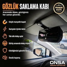 Araç İçi Güneşlik Gözlük Saklama Kabı Mıknatıslı Premium Tasarım Standart
