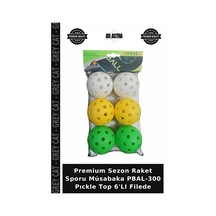Premium Sezon Raket Sporu Müsabaka Pbal-300 Pıckle Top 6'lı Filede Çok Renkli