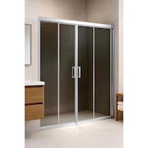 Duşakabin Füme Temper Cam Elegant Seri Ön Cephe Krom Profil - Yükseklik: 190 Cm Krom