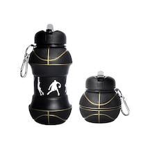 Basketbol Topu Tasarımlı Akordiyon Su Şişesi Açık Bej