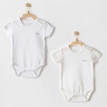 Andywawa Short Sleeve Basic 2'li Bebek Body - AC23773 Ekru