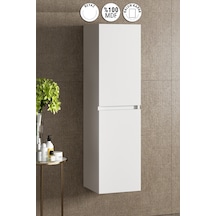 Yıldız 35 130 Cm Beyaz Balon Mdf Asma Banyo Boy Dolabı Beyaz