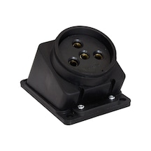 Tp Electric 3104-307-0300 Vidalı Bağlantı 25a Kauçuk Eğik Duvar Prizi Siyah