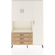 Arges Dolap 7 Raflı 3 Çekmeceli 3 Kapaklı 132x30x195 Aytaşı-aytaşı/çam Aytası/atlas Çam