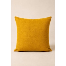 Cortibo Barcelona Kadife Dokulu Kırlent Kılıfı 45x45cm Koyu Sarı Çok Renkli