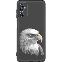 Samsung Galaxy M52 İle Uyumlu Kartal 0214c Tasarımlı Siyah Lansman Kılıf Çok Renkli