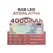 Hawk Gaming Hk258 Membrane Lcd Rgb Kablosuz/bluetooth Siyah Turuncu Full Türkçe Gaming Klavye Kırmızı Haki