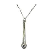 Mikrofon Figürlü Unisex Kolye Metal 60 Cm Zincir Çok renkli