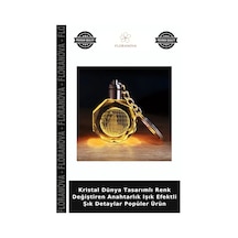 Kristal Dünya Tasarımlı Renk Değiştiren Anahtarlık Işık Efektli Şık Detaylar Popüler Ürün