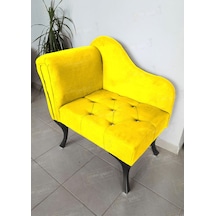 Yeni Model Tekli Köşe Koltuğu Josefin Bench Siyah Ayak Sarı