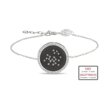 Kuyumcudukkanı Zirkontaşlı"yay Burcu"bileklik-50283-sag-blk Siyah - Beyaz