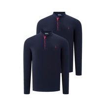 İkili Set V4009 Dewberry Erkek Sweatshırt-lacivert-lacivert Lacivert-lacivert