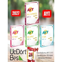 Üçdörtbeş Yayınları 345-2027 Ayt Matematik Fizik Kimya Biyololoji Soru Bankası Fen Bilimleri Seti-ayt 28 Deneme Hediye