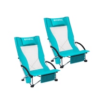 Kingcamp Lilac High Comfort Plaj Ve Dinlenme Sandalyesi 2'li Set Cyan Turkuaz