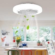 Neatmeat 10 İnç Uzaktan Kumandalı Kapalı Tavan Fanı Ve Aydınlatma - 3 Hız, 3 Işık Modu İle Esnek Montaj