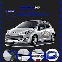 Peugeot 207 Oto Araç Kapı Koruma Fitili 5metre Parlak Mavi Renk
