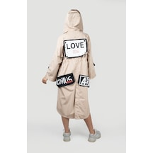 Pua Fashion Bej Sırt Arma Trenchcoat 001