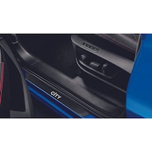 Honda City 2021 Ve Üzeri Modeller Old Karbon Kapı Eşiği 4 Parça Krom Yazılı