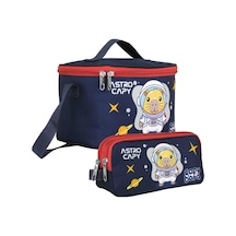 Capybara Erkek Isı Yalıtımlı Beslenme Çantası Ve Kalem Çantası Seti - Lacivert/kırmızı - Setcpb5228 Çok Renkli