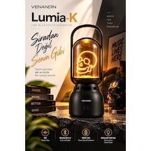 Venandin Z15-k Lumia-k Bluetooth Hoparlörlü Led Gece Lambası 5w, 1800k Sıcak Işık, 160 Lümen, Tws - Siyah