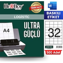 Herboy Hb-1032 52,5 X 35 Mm A4 Baskılı Laser Etiket 500 Adet