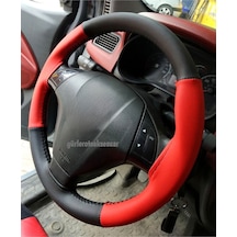 Fiat Punto Uyumlu Dikmeli Direksiyon Kılıfı Iki Renkli Kırmızı-siyah