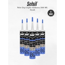 Selsil Nötr Dış Cephe Silikonu Siyah 300 Ml. - 5 Adet Siyah