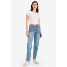 DeFacto Comfort Straight Yüksek Bel Bilek Boy Jean Yıkamalı Pantolon D8155AX25SMNM28
