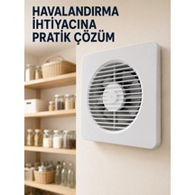 150 Mm Dekoratif Aspiratör 20,8 X 20,8 Cm 20 W 320 M³/h Duvar Ve Tavan Tipi Havalandırma Fanı