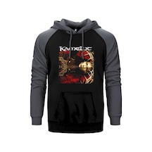Kamelot The Black Halo Gri Renk Reglan Kol Kapşonlu Sweatshirt Gri