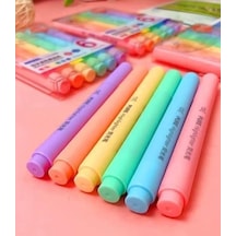Pastel Renk Fosforlu İşaretleme Kalemi 6'lı Set, İşaretleme Kalemi, Okul Ve Öğrenciler İçin Çok Renkli