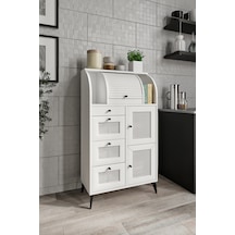 Merlin Mobilya Astana 9 Bölmeli Beyaz Bakliyat Saklama Kileri