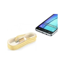 Android Örgü Şeklinde Renkli Çelik Şarj Data Kablosu - Gold renkli